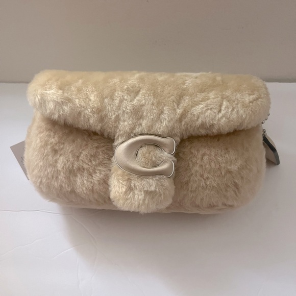 New Coach CC444 Pillow Tabby Shoulder Bag 18 In Shearling IN CREAM - Picture 5 of 8